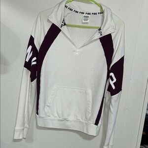 Victoria's Secret White and Purple Sweatshirt